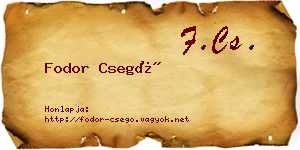 Fodor Csegő névjegykártya